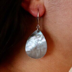 Dewdrop Natural Shell Earrings | White Drop Design | Lightweight Elegance